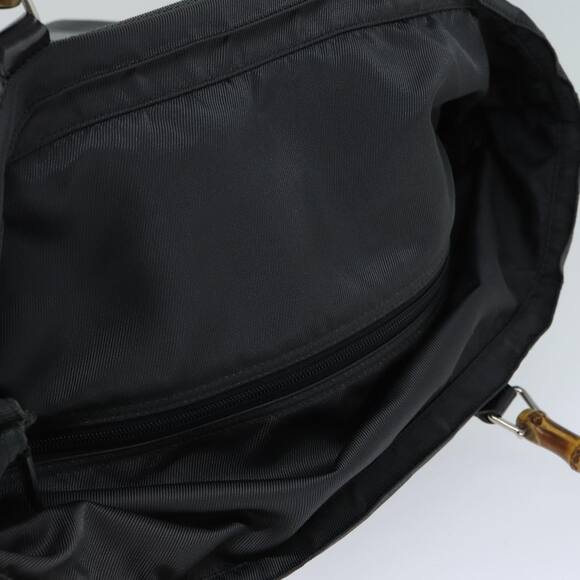 GUCCI Bamboo Hand Bag Nylon Gray 002 2854 0412 5 - Picture 6 of 12